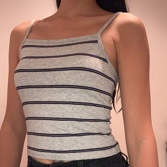 Cotton On Tops - Striped Cropped Tank Top